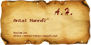 Antal Hannó névjegykártya
